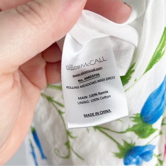 Alice McCall Rolling Meadows Floral Midi Dress Cut Out Cotton White Summer Party - Picture 10 of 14